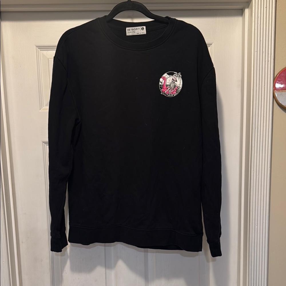 Retrofit Black Crewneck Sweater Classic Knit